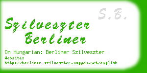 szilveszter berliner business card